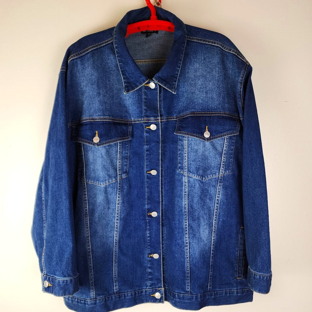 Knit Studio Women's Denim Front Button Jacket Size 4X
